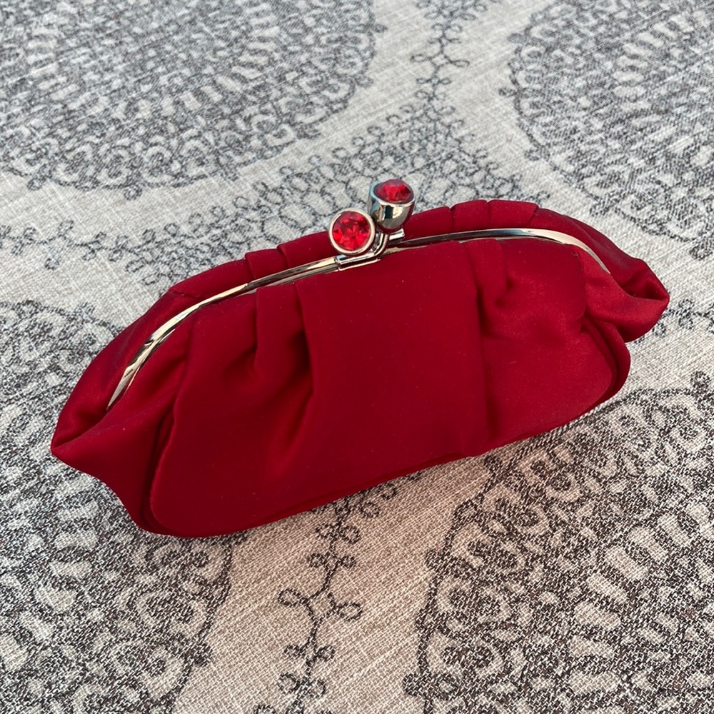 Express Matte Satin Ruby Red Mini Clutch